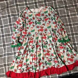 Cheeky Plum Girls Penelope Knit Dress - Merry Christmas 14/16 Girls